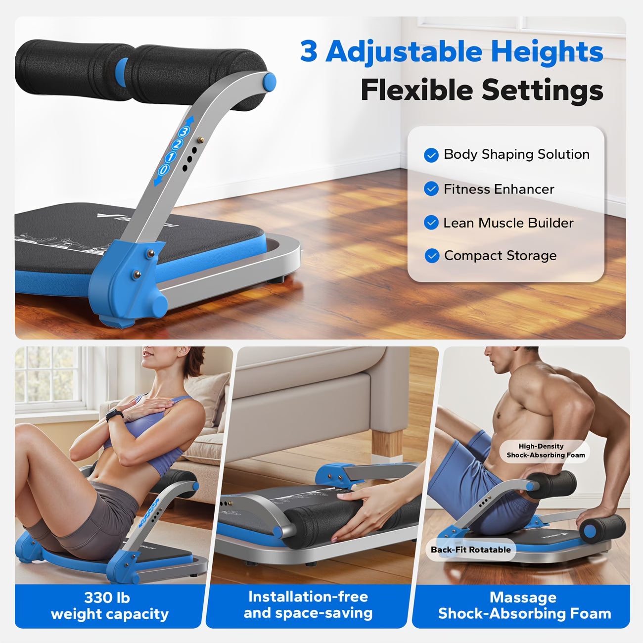 Multifunctional abdominal trainer, core strength, waist slimming, abdominal fitness home exercise equipment, home abdominal muscle training and abdominal loss fitness equipment