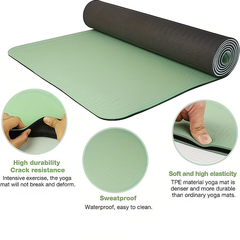 FlexFlow Yoga Mat – Premium Non-Slip TPE Fitness Mat