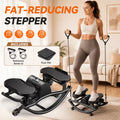 Rocking Steppers for Exercise At Home, 3D Motion Stair Stepper with Resistance Bands for Full Body Workout & Low-Impact Balance Board, Twist Motion Full Body Workout, 250LBS Capacity Portable Fitness Equipment