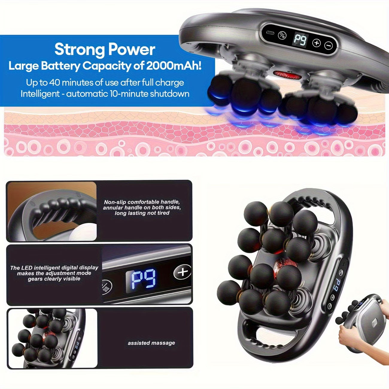 Relax and recover with this powerful Handheld Massage Gun.