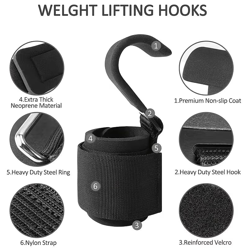Lift heavier and train smarter with these Heavy-Duty Weight Lifting Hooks.