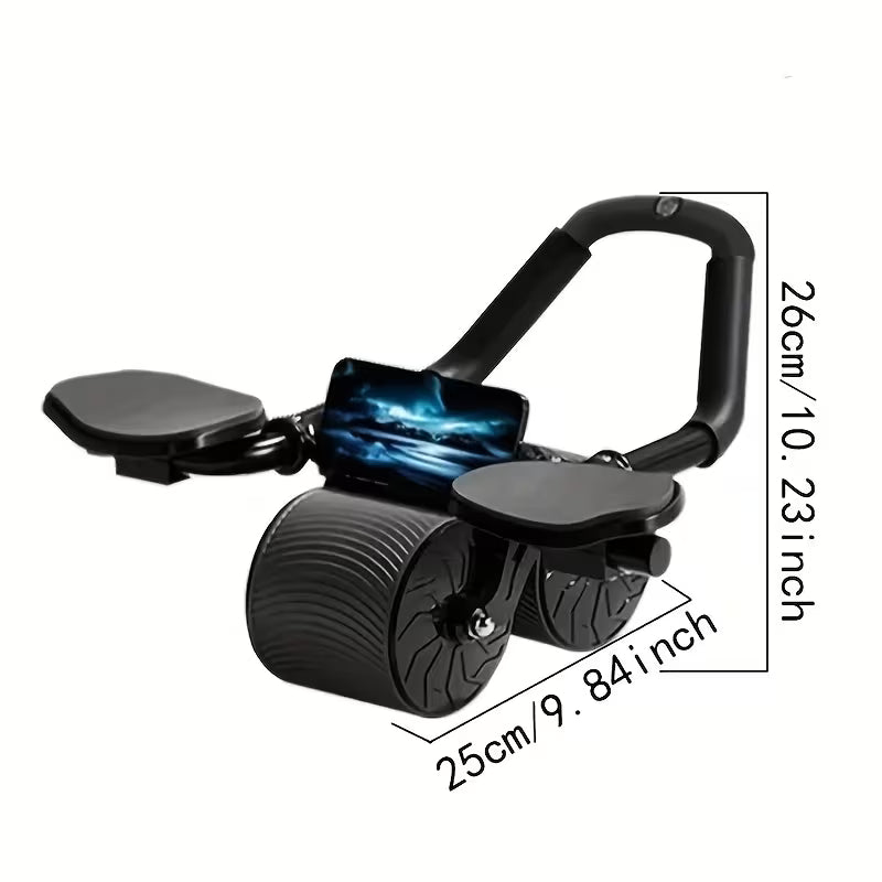 Wheel That Features a Spring-Back Mechanism, Elbow Support Pad, And Timer. It Is Designed for Home Use with Silicone Anti-Slip Grips, Making It Suitable for Beginners Looking to Strengthen Their Core.